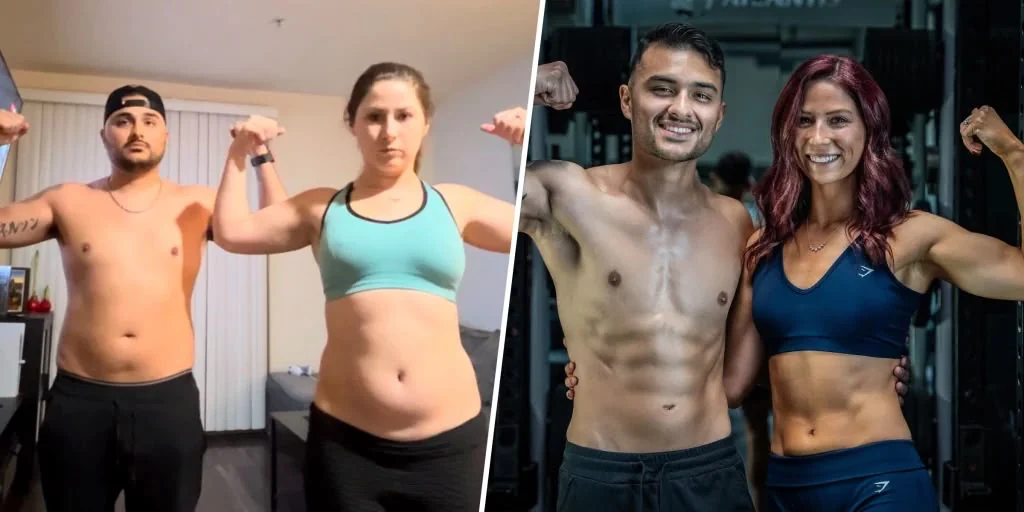 Before and after — couple